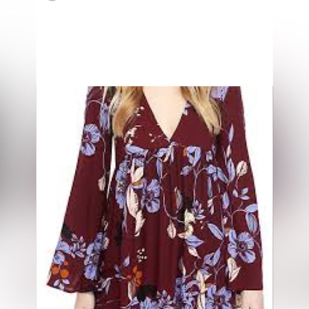 Free People Bella Bell Sleeve Boho Tunic Top Medium - Picture 2 of 12
